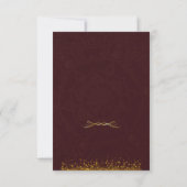 Maroon Gold RSVP-Karte RSVP Karte (Rückseite)
