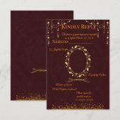 Maroon Gold RSVP-Karte RSVP Karte (Vorne/Hinten)