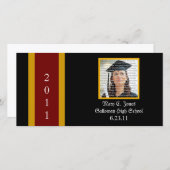 Maroon & Gold School Abschluss Foto Cards Ankündigung (Vorne/Hinten)