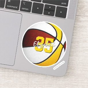 Maroon Gold School Mannschaft Farben Basketball Aufkleber