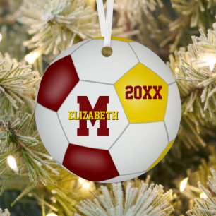 Maroon Gold School Sport-Team Farben Fußball Ornament Aus Metall
