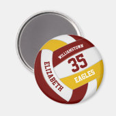 Maroon Gold Schule Farben Team Name Volleyball Magnet (Vorderseite/Rückseite)