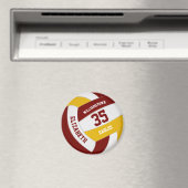 Maroon Gold Schule Farben Team Name Volleyball Magnet (In Situ (Geschirrspüler))