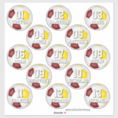maroon gold team colors stickers 13 soccer players aufkleber (Blatt)