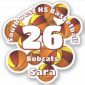 Maroon Gold Team farben Basketball Kinderteam Name Aufkleber (Vorderseite)