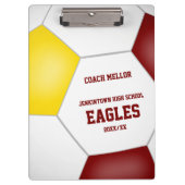 Maroon Gold Team farbenfrohe Kinder Fußball-Traine Klemmbrett (Vorderseite)