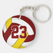 Maroon Gold Team färbt Buben Volleyball Schlüsselanhänger (Rückseite)
