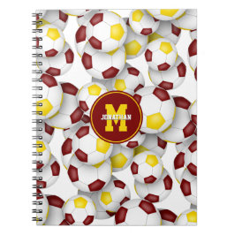 Maroon Gold Team färbt Fußball Notizblock