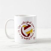Maroon Gold-Team färbt Volleyball-Happy Place Kaffeetasse (Links)