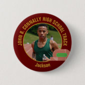 Maroon Gold Track-Team-Foto-Läufer Button (Vorderseite)