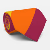 Maroon Gold und Orange Broad Regimental Strip Krawatte (Gerollt)