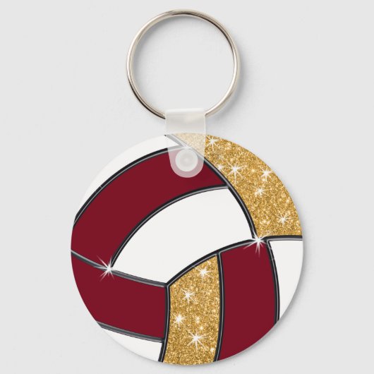 Maroon, Gold und White Cheap Volleyball Souvenirs Schlüsselanhänger (Rückseite)