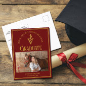 Maroon Gold Veterinary School Foto Abschluss Ankündigungspostkarte