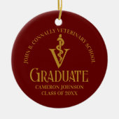 Maroon Gold Veterinary School Foto Abschluss Keramik Ornament (Vorne)