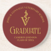 Maroon Gold Veterinary School Graduate Keepake Getränkeuntersetzer (Vorne)