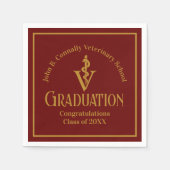 Maroon Gold Veterinary School Graduation Party Serviette (Vorderseite)