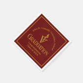 Maroon Gold Veterinary School Graduation Party Serviette (Ecke)