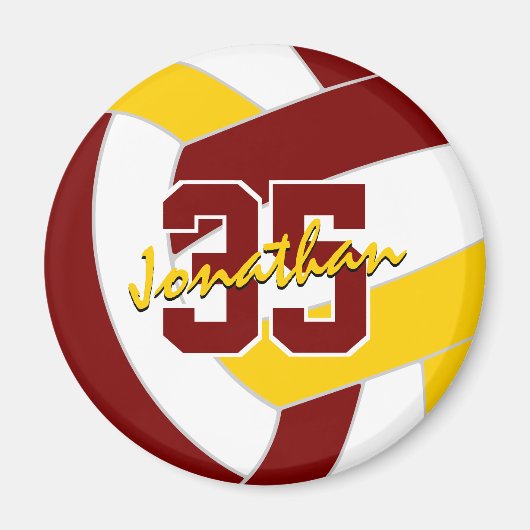 Maroon Gold Volleyball Team Farben Geschenke Magnet (Vorne)