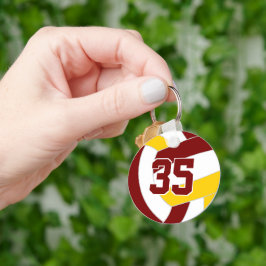 Maroon Gold Volleyball Team Farben Schlüsselanhänger