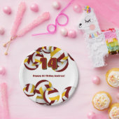 Maroon Gold Volleyballs Jungs Geburtstagsparty Pappteller (Party)