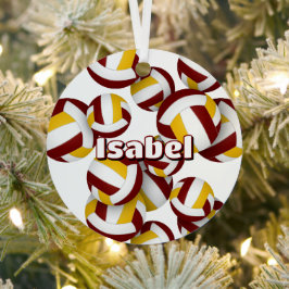 Maroon Gold Volleyballs mit Athleten Name Sake Ornament Aus Metall