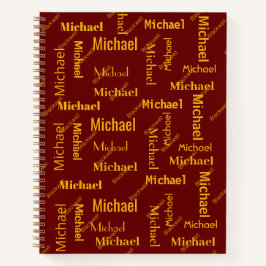 Maroon & Gold-Wiederholungs-Klasse für Vor- und Na Notizblock