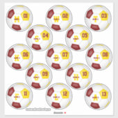 Maroon-Goldfußballmannschaft färbt Kinder Set von Aufkleber (Blatt)