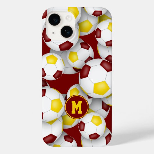 Maroon-Goldfußballmannschaft färbt Sportmuster Case-Mate iPhone Hülle (Rückseite)