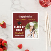 Maroon Graduate Foto Arch Custom Graduation Party Serviette (Beispiel)