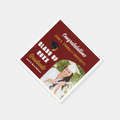 Maroon Graduate Foto Arch Custom Graduation Party Serviette (Ecke)