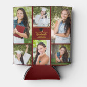 Maroon Graduate Foto Collage Graduation Party Dosenkühler (Vorderseite)