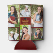 Maroon Graduate Foto Collage Graduation Party Dosenkühler (Rückseite)