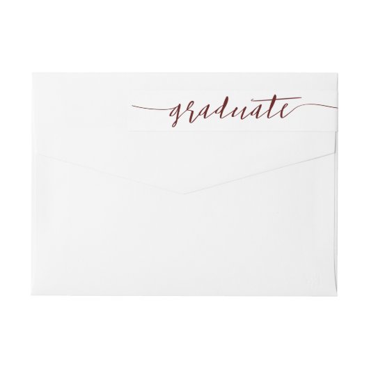 Maroon Graduate Script Modern Wrap Um Label (Rückseite)