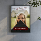 Maroon Graduate Script Modernes Foto Poster