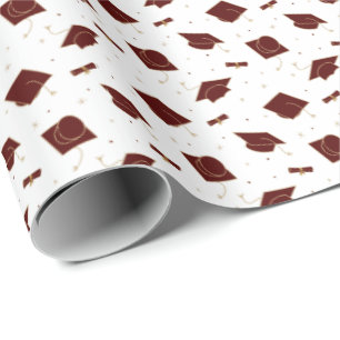 Maroon Graduation Cap Toss Geschenkpapier