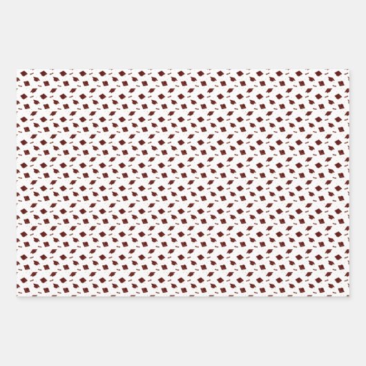 Maroon Graduation Cap Toss Geschenkpapier Set (Vorderseite 3)