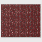 Maroon Graduation Caps and Ribbon Geschenkpapier (Flach)