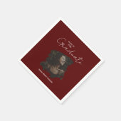 Maroon Graduation Customizable Photo and Text Serviette (Ecke)