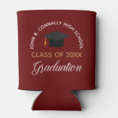 Maroon Graduation Party Custom Party Keepake Dosenkühler (Rückseite)