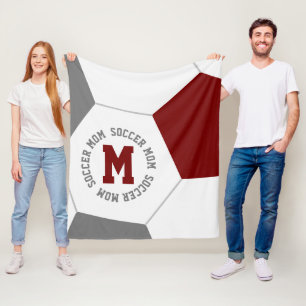 Maroon grau oder ANY Team Farben Fußball Mama Fleecedecke