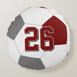 Maroon grau oder JEDES Team färbt Kinder Fußball Rundes Kissen