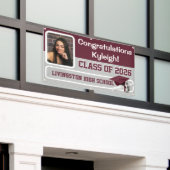 Maroon, Grau, Weißer Vinyl Abschluss Banner (Äußeres Gebäude)