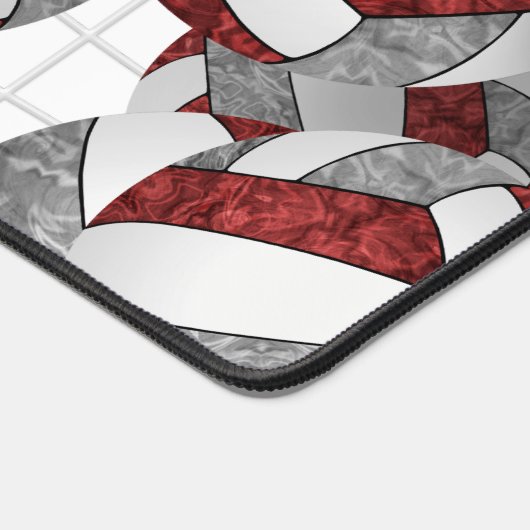 Maroon-Graubälle-Muster personalisiert Schreibtischunterlage (Ecke)