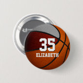 Maroon Graue Basketballmannschaft Farben Button (Vorne & Hinten)