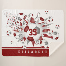 Maroon graue Fußball-Bälle Stars Mädchensaal Sherpadecke