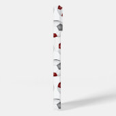 Maroon graue Fußballbälle Muster mit Monogramm Case-Mate iPhone Hülle (Rückseite / Rechts)