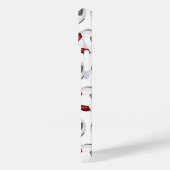 Maroon graue Fußballbälle Muster mit Monogramm Case-Mate iPhone Hülle (Rückseite / Links)