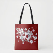 Maroon graue Fußballbälle Stars mit Monogramm Tasche (Vorderseite)