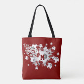 Maroon graue Fußballbälle Stars mit Monogramm Tasche (Rückseite)