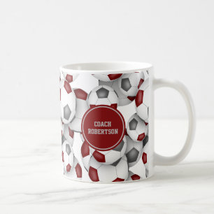 Maroon graue Fußballmannschaft Farben Geschenk für Kaffeetasse